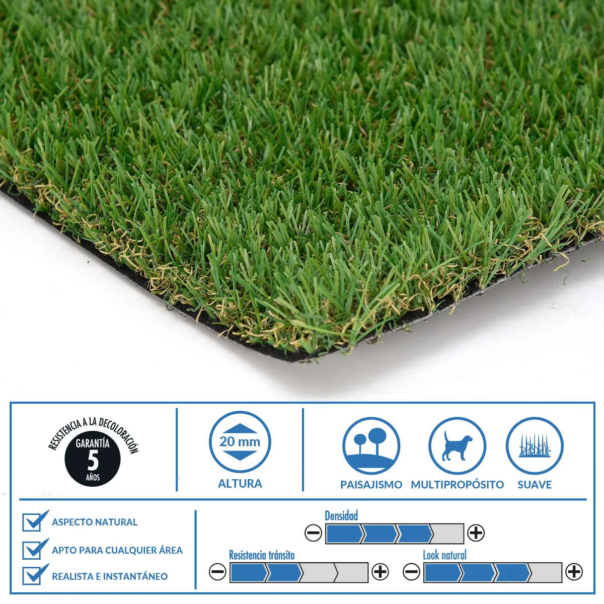 JUST HOME COLLECTION - Pasto Sintético 20 mm 2x5 m