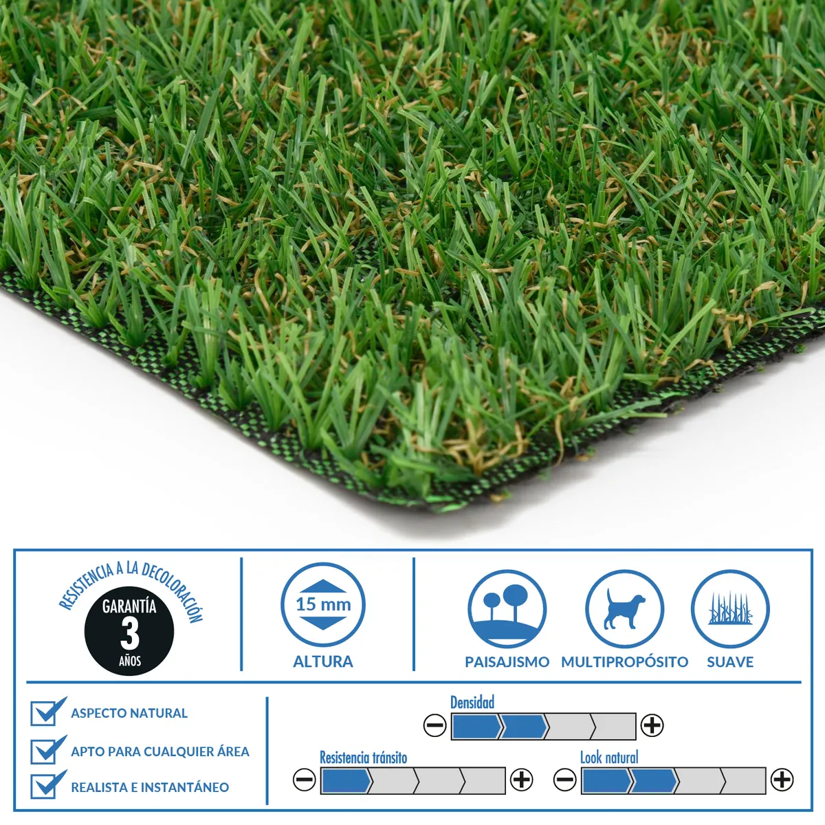 JUST HOME COLLECTION - Pasto Sintético 15 mm 2x5 m