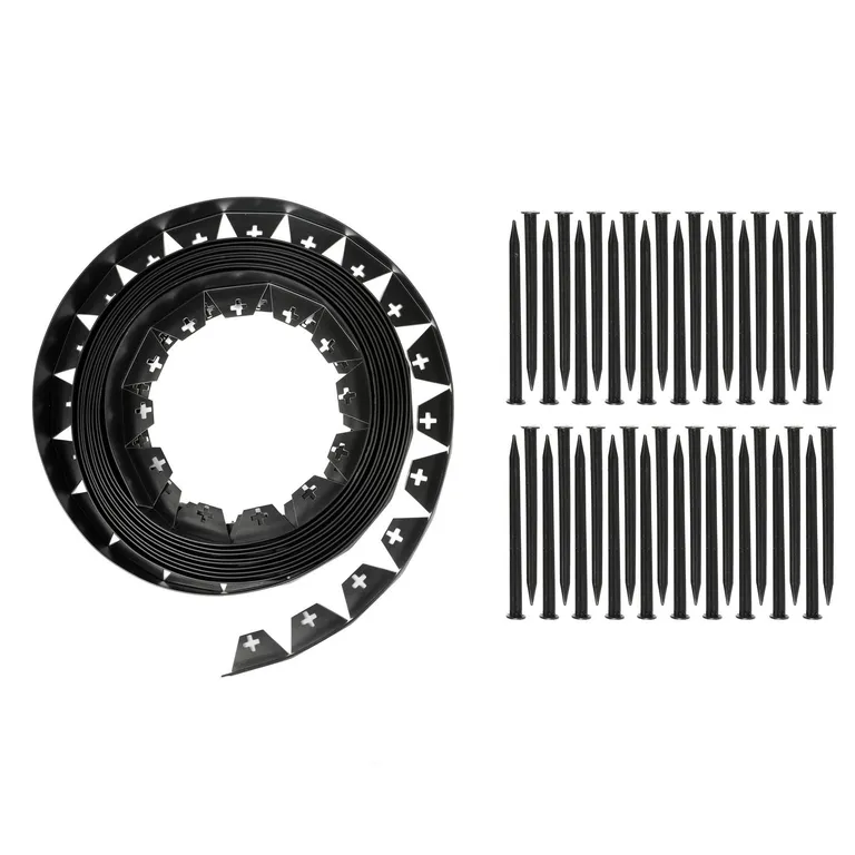 Set Borde Jardín PVC 4 cm 10 metros Negro