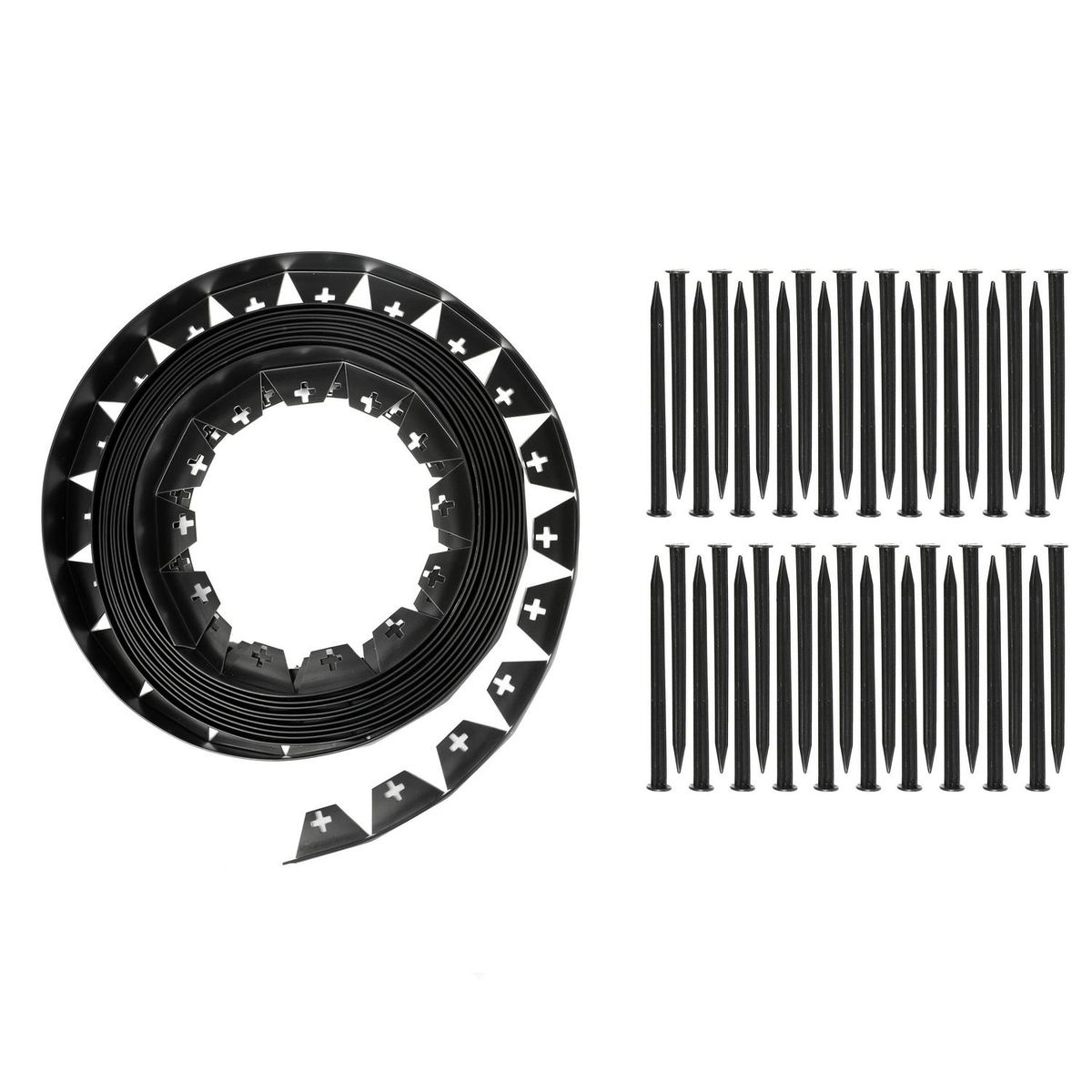 ERGO - Set Borde Jardín PVC 4 cm 10 metros Negro