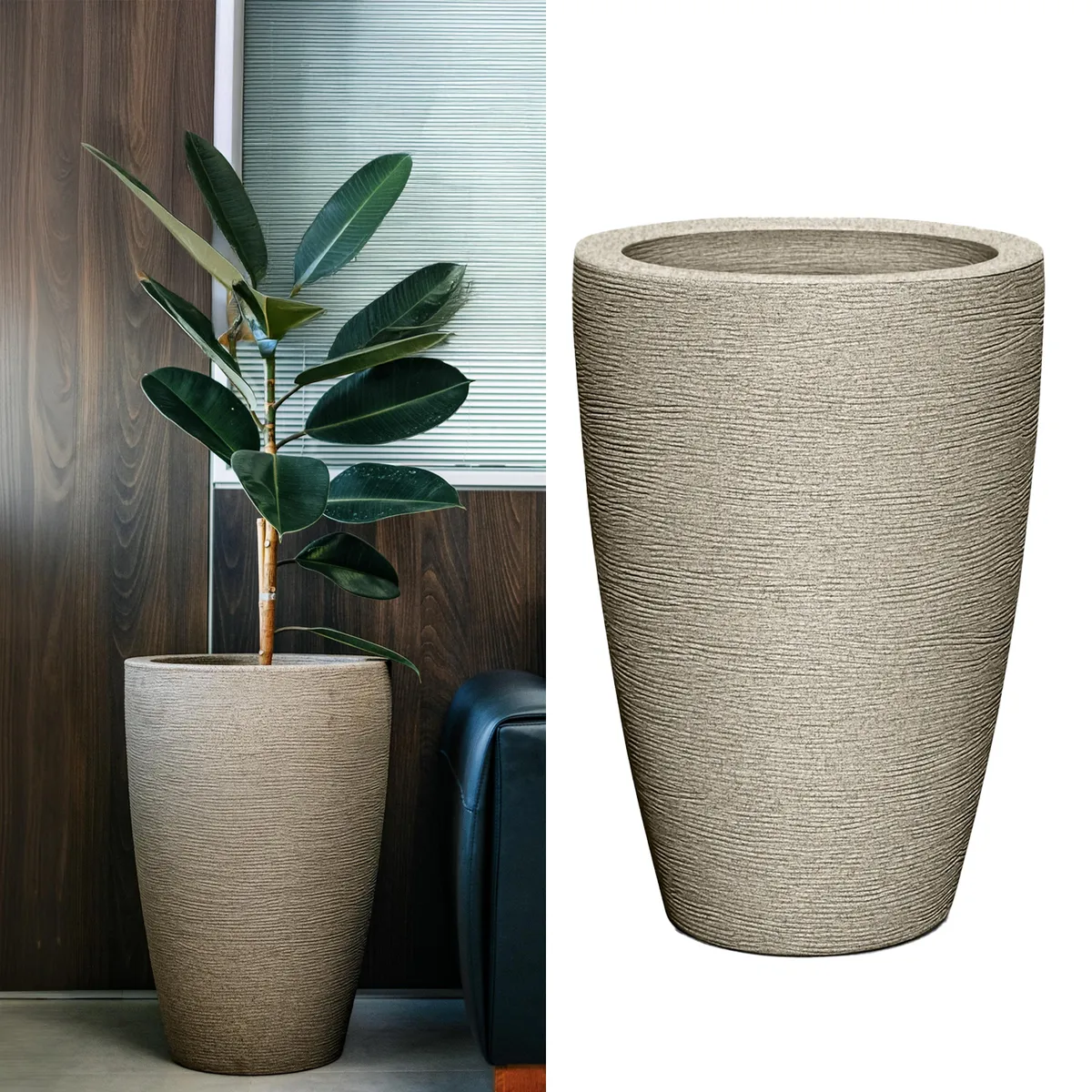 JUST HOME COLLECTION - Macetero de Polietileno 43x65 cm Granito