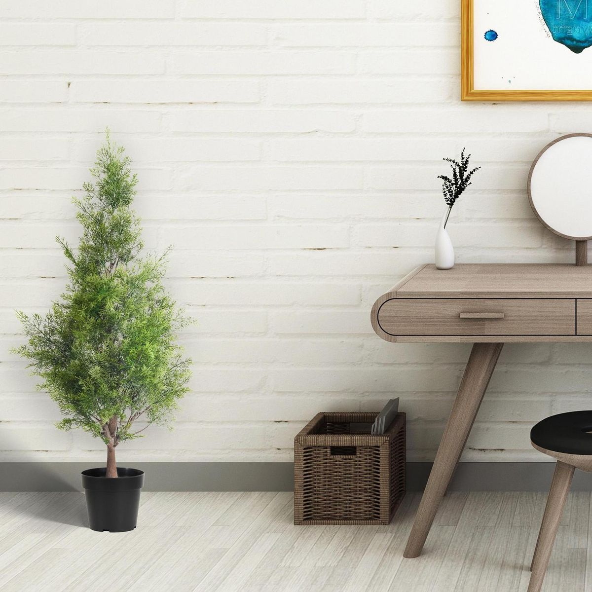 JUST HOME COLLECTION - Planta Artificial Cipres 120 cm Verde/Negro