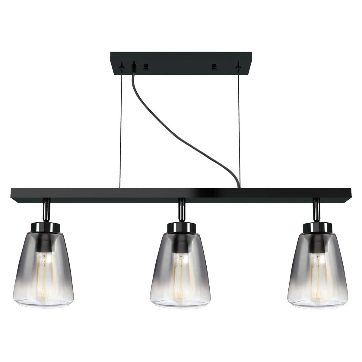 JUST HOME COLLECTION - Lámpara Colgante Tunic 3 Luces Metal Negro