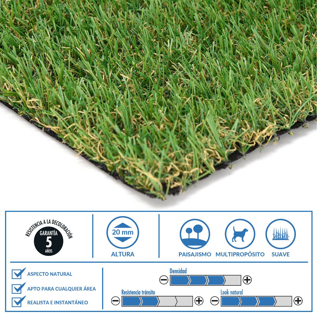 JUST HOME COLLECTION - Pasto Sintético 20 mm 2x10 m