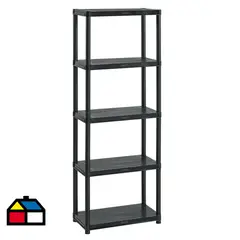RIMAX - Estante Plástico 5 Nivel(es) 30.1x169.5x60.6 cm Negro