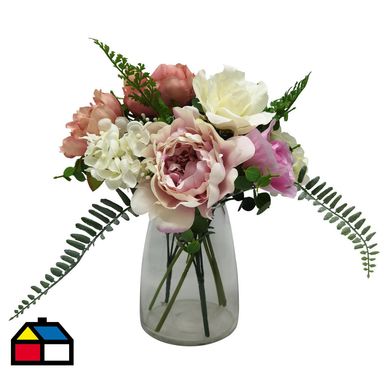 Arreglo flores artificial con base 30 cm