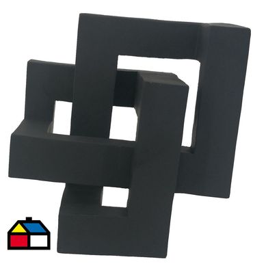 Figura geometrica cuadros negro 19 cm