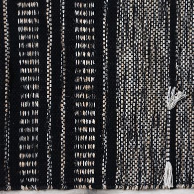Alfombra bazar algodn 160x230 cm negro natural