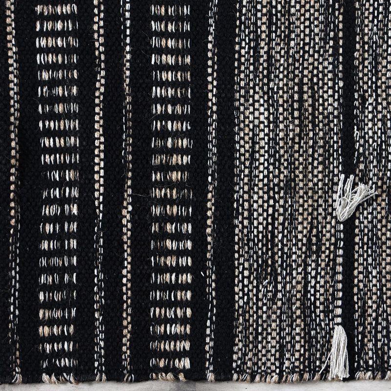 JUST HOME COLLECTION - Alfombra bazar algodón 160x230 cm negro natural
