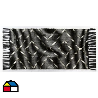Alfombra bazar tassel 60x110 cm negro gris