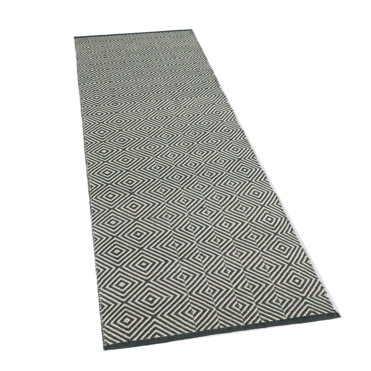 JUST HOME COLLECTION - Alfombra bazar rombos 60x200 cm gris blanco