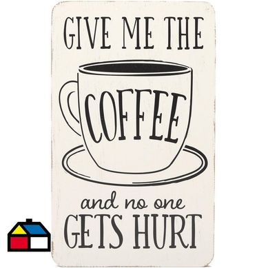 Cuadro madera give me coffee