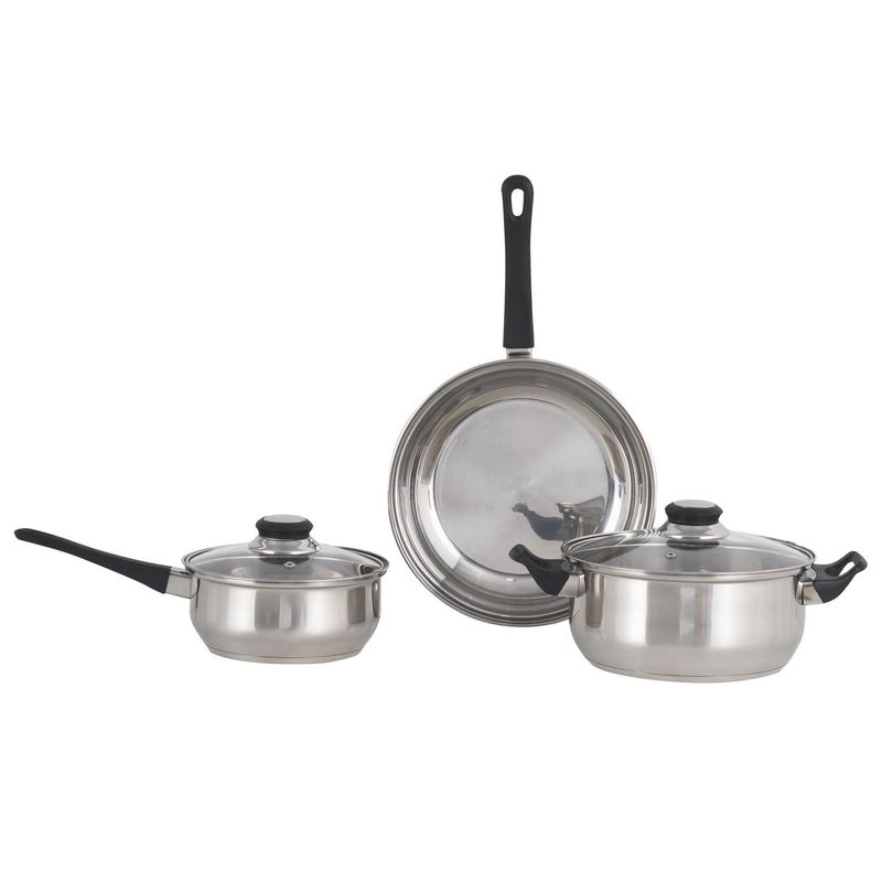 CASA BONITA - Batería de Cocina 5 Piezas Acero Plateado