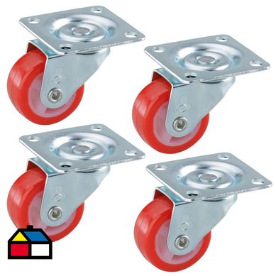 Set 4 Ruedas Giratoria pu 20 kg