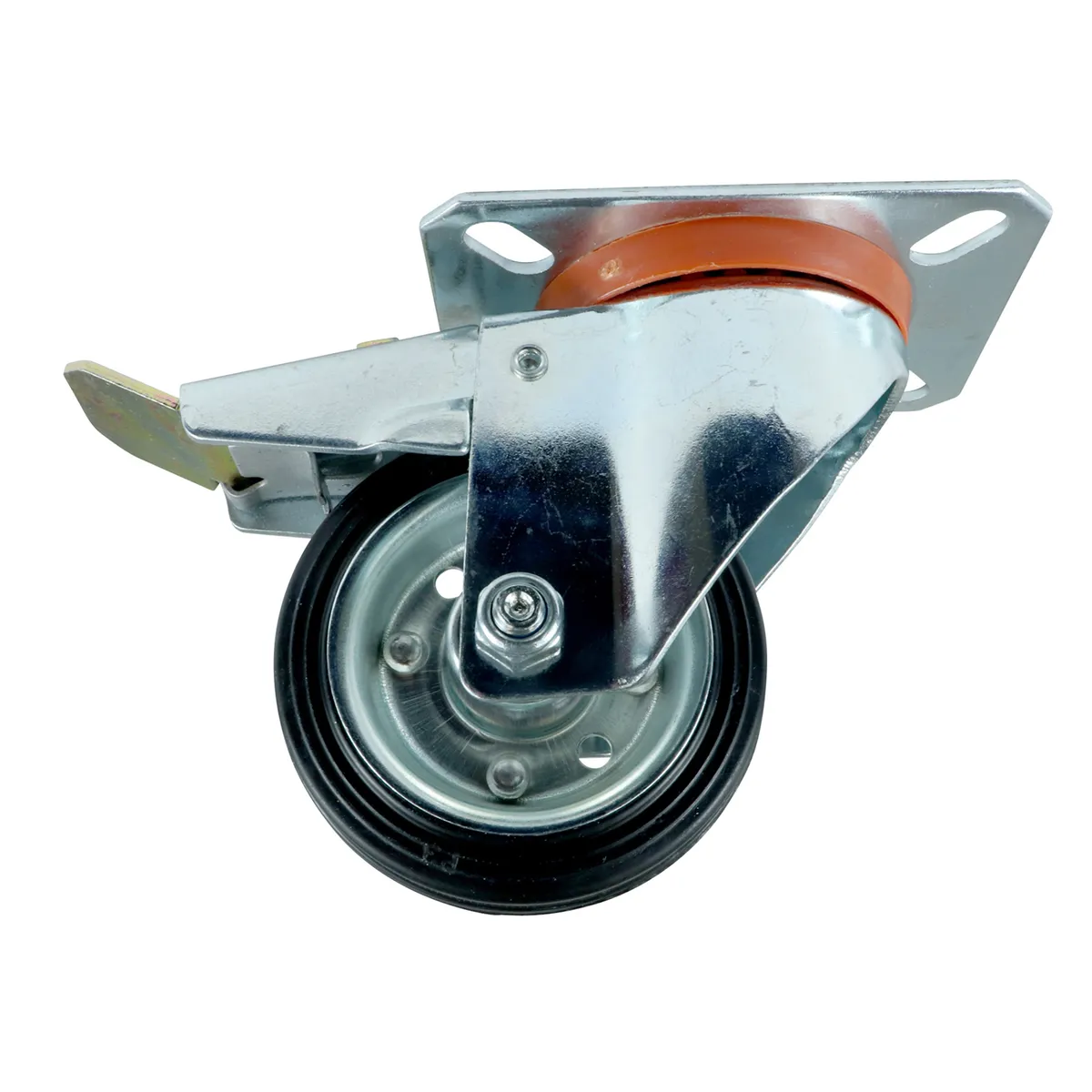 FIXSER - Rueda giratoria con freno goma 100 kg