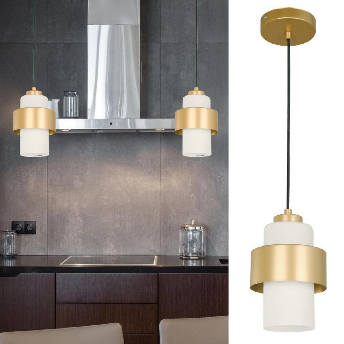 JUST HOME COLLECTION - Lámpara Colgante Metal Amarillo