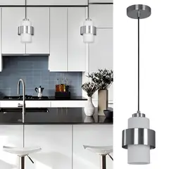 JUST HOME COLLECTION - Lámpara colgante Niquel Satinado 1 luz E27 40W