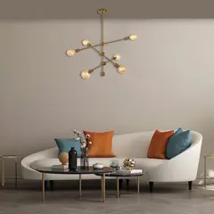 JUST HOME COLLECTION - Lámpara Techo Acero Inoxidable Amarillo/Dorado 76 cm