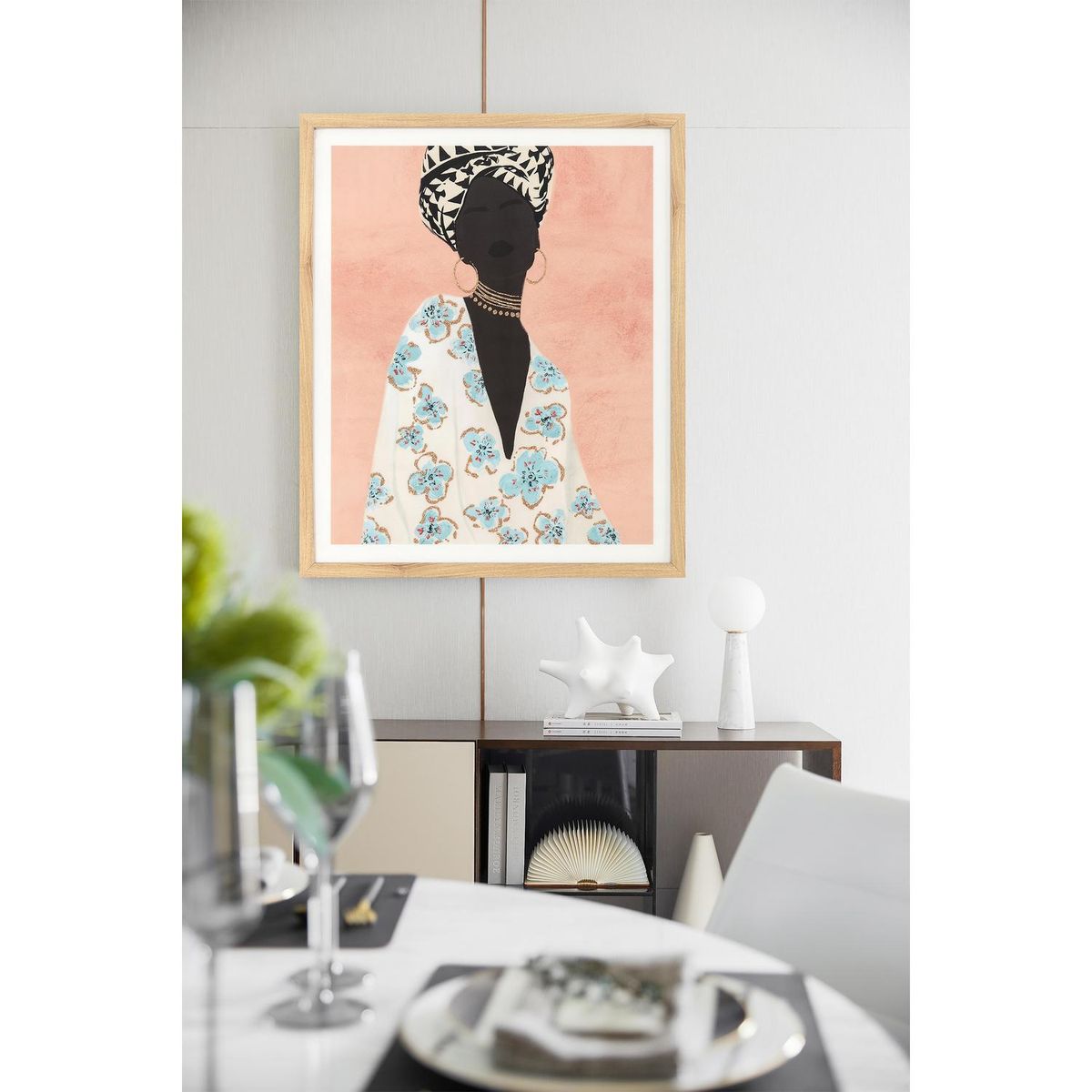 HOMY - Cuadro Africana Pastel 2 52x62 cm