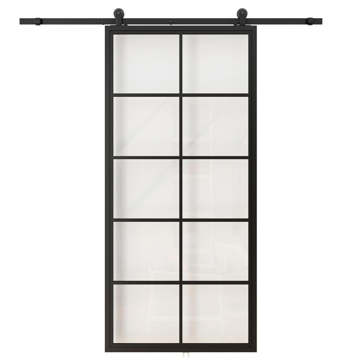HOLZTEK - Kit Puerta Corredera Acero 83x204 cm Negro