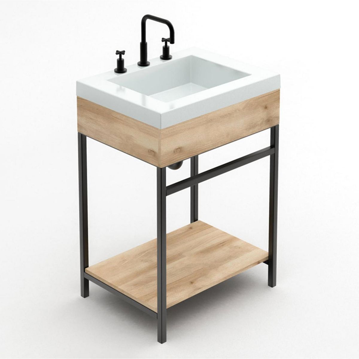 FIRPLAK - Mueble baño Godai con lavamanos 63x48cm / Estructura en acero