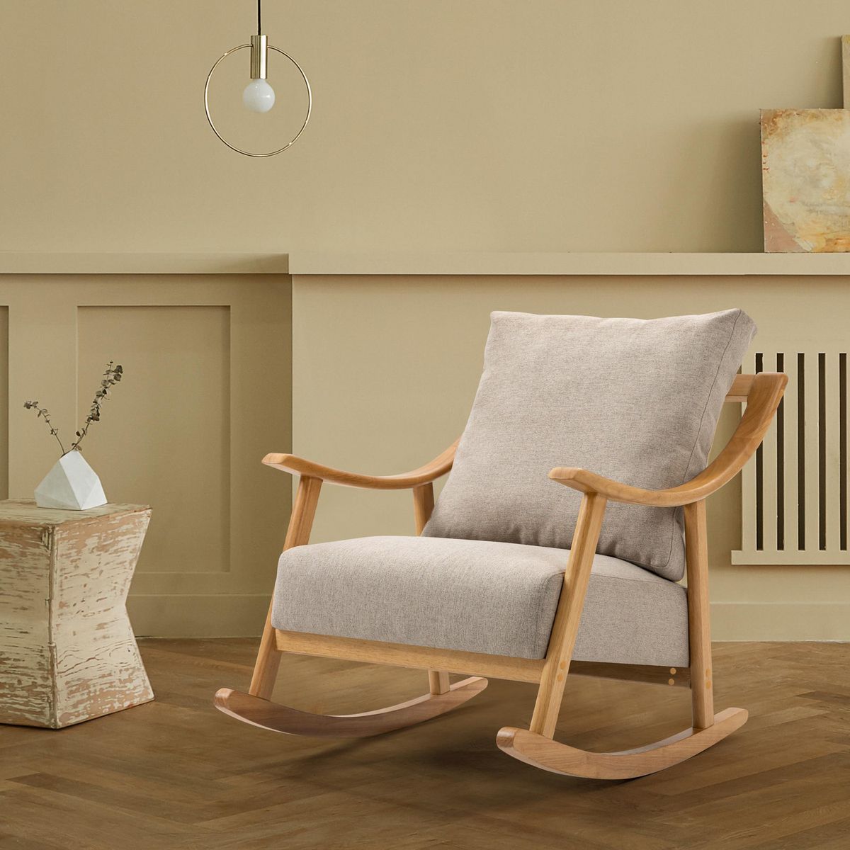 JUST HOME COLLECTION - Mecedora 1 cuerpo Streyae 68x80x94 cm Beige