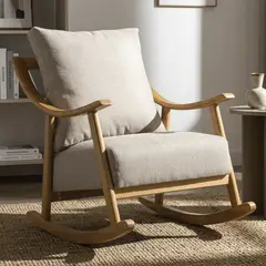 JUST HOME COLLECTION - Mecedora 1 cuerpo Streyae 68x80x94 cm Beige