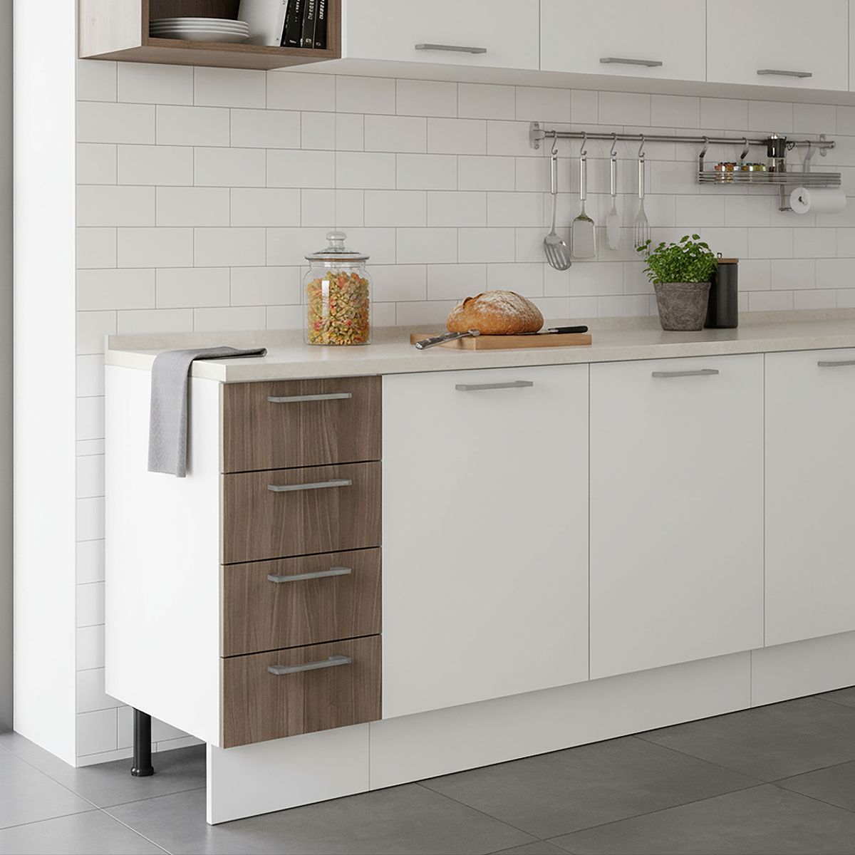 JUST HOME COLLECTION - Mueble base 35 4c con cubierta padua