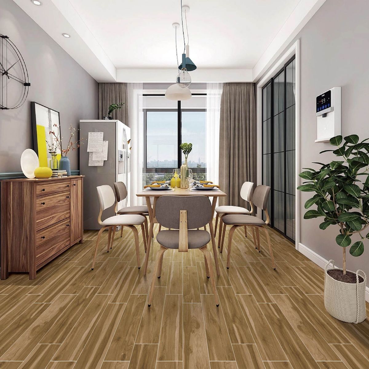 HOLZTEK - Porcelanato 20x100 cm Woody Veta Br Café 1 m2