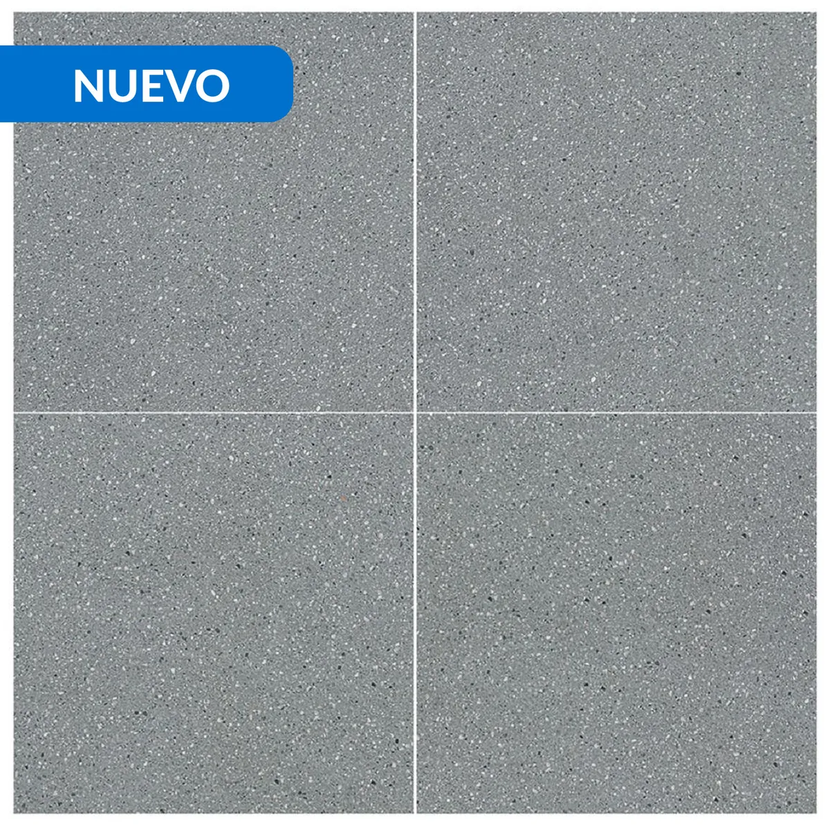 HOLZTEK - Gres Porcelánico 60x60 cm Terrazo Dark Grey Gris Oscuro 1.44 m2