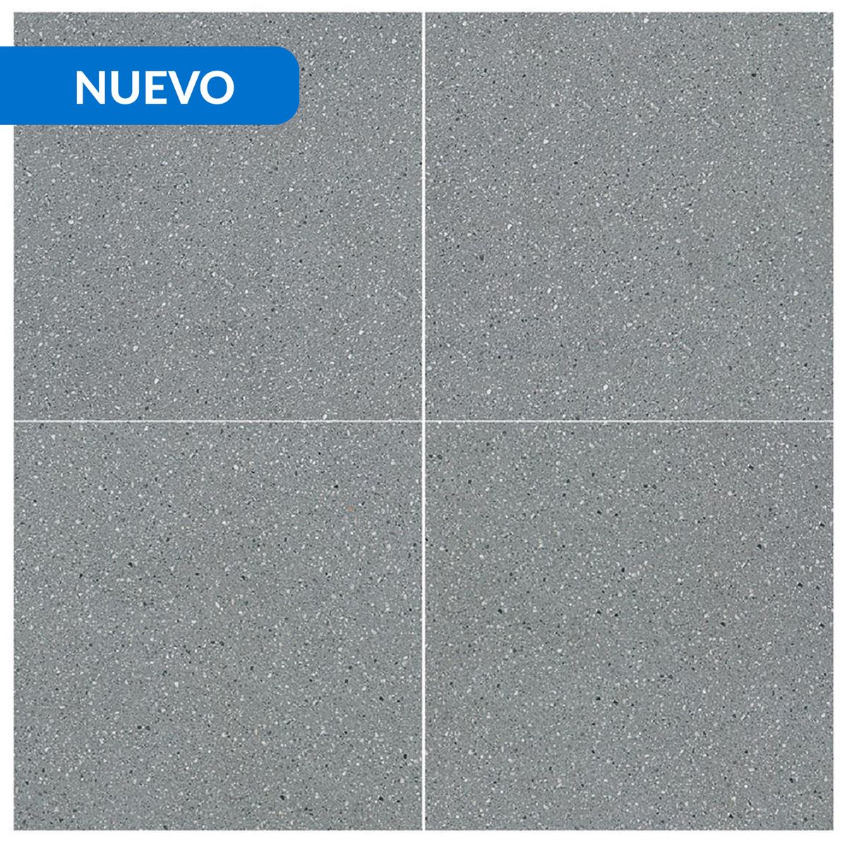 HOLZTEK - Gres Porcelánico 60x60 cm Terrazo Dark Grey Gris Oscuro 1.44 m2