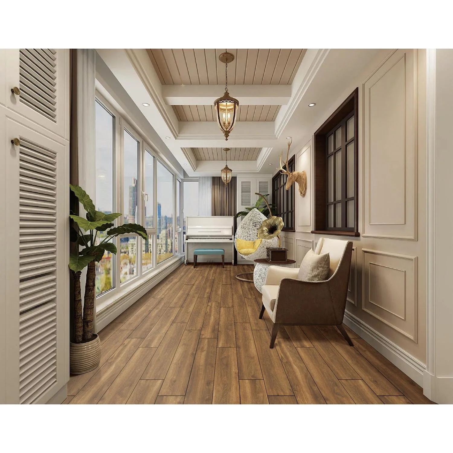 HOLZTEK Porcelanato 20x100 cm Woody Oak Café 1 m2 | Falabella Chile