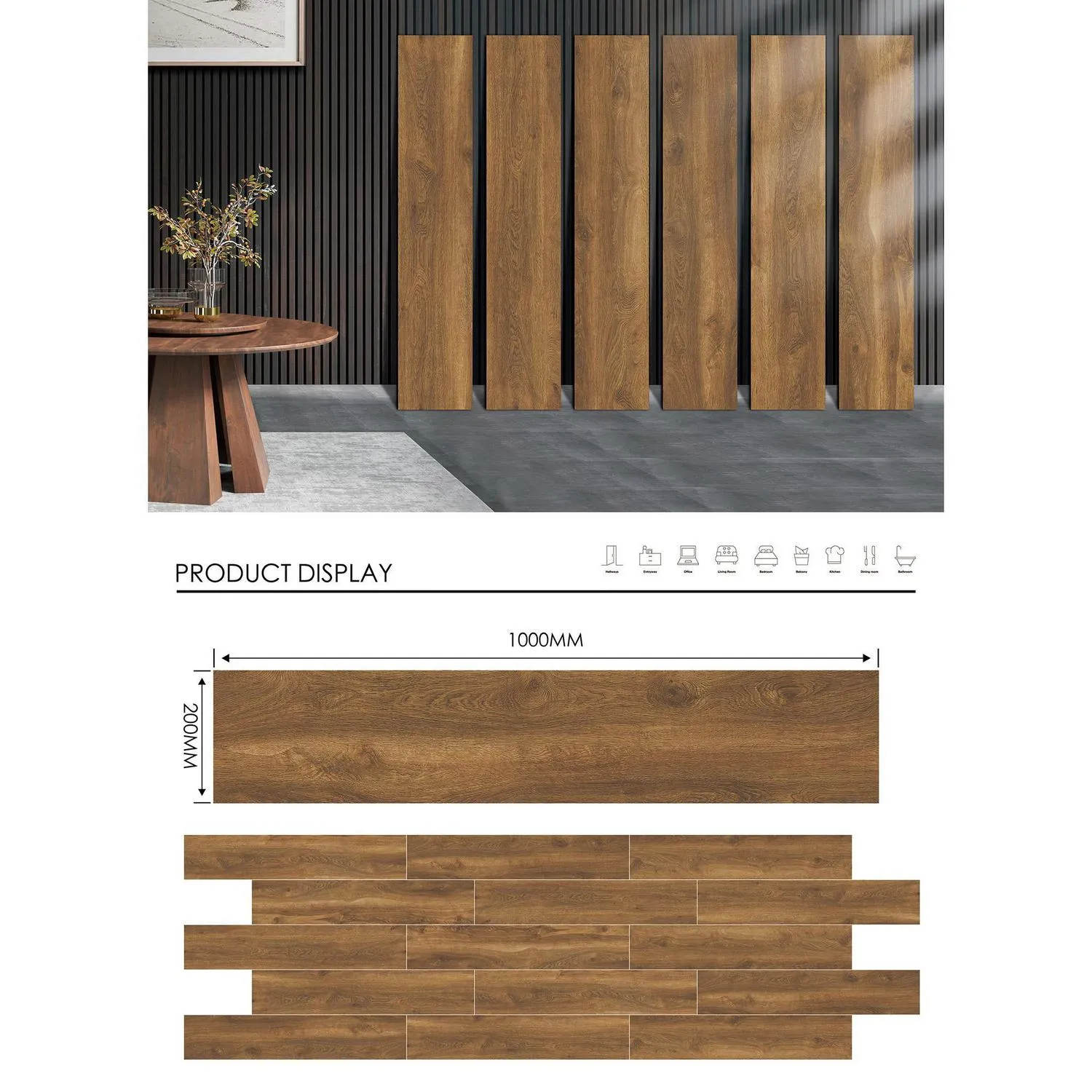 HOLZTEK Porcelanato 20x100 cm Woody Oak Café 1 m2 | falabella.com
