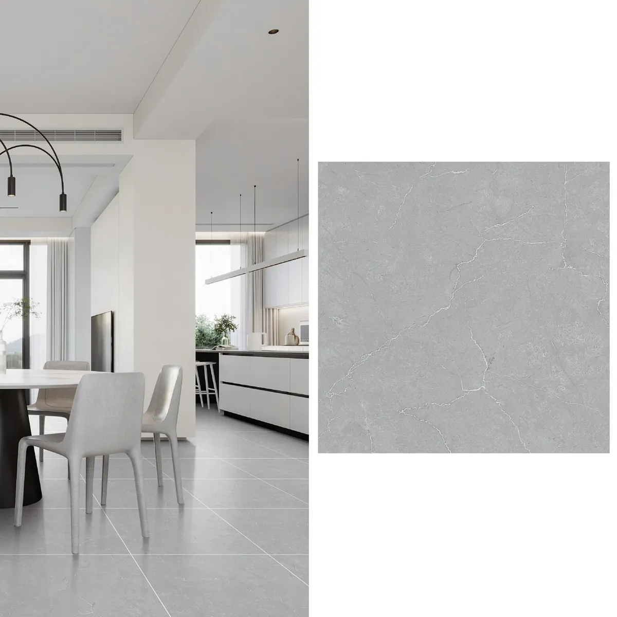 HOLZTEK - Gres Porcelánico 60x60 cm Veta Grey Gris 1.44 m2