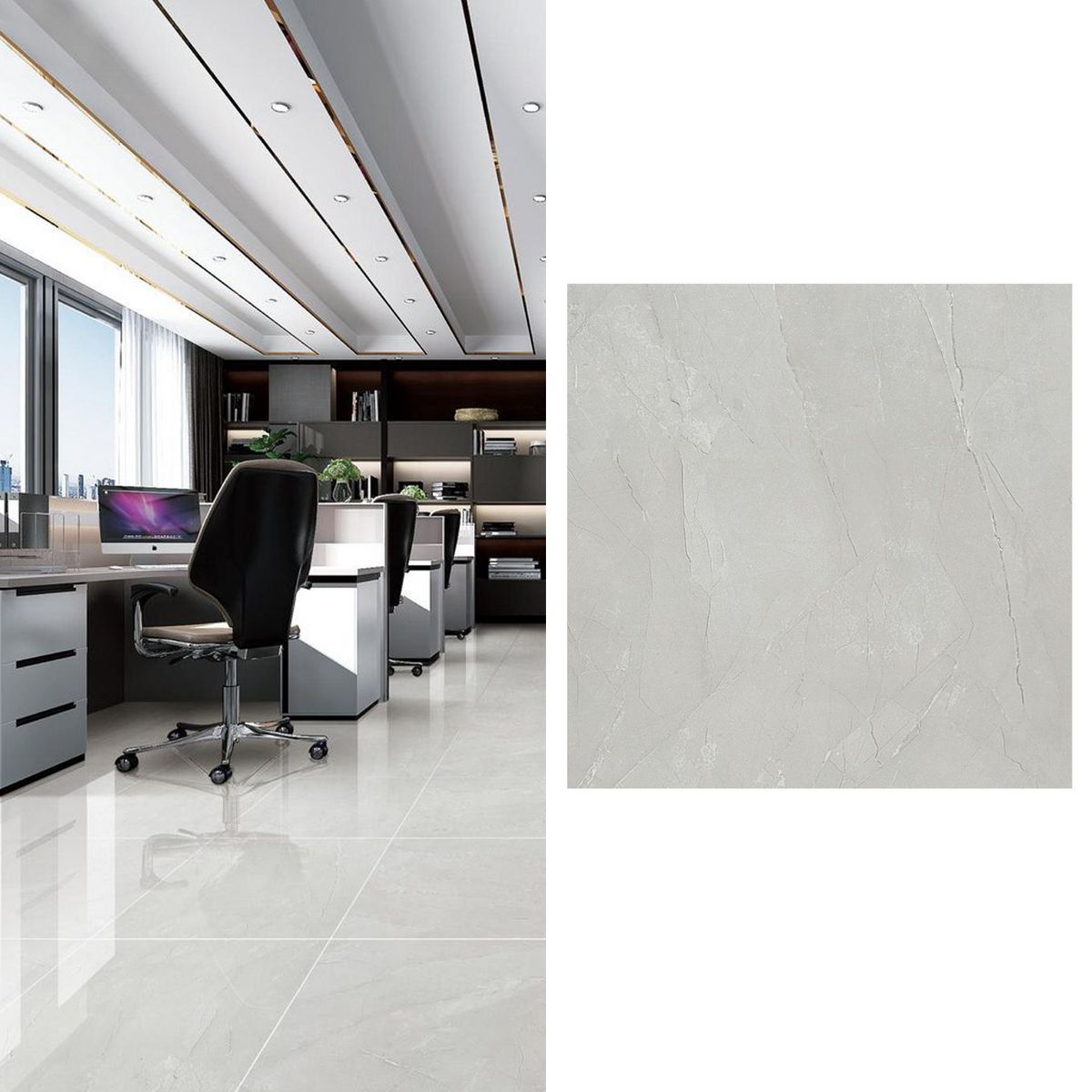 HOLZTEK - Gres Porcelánico 60x60 cm Pul Grey Gris 1.44 m2