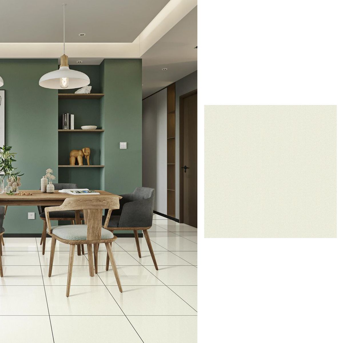 HOLZTEK - Gres Porcelánico 60x60 cm Pul Liso Beige Beige 1.44 m2