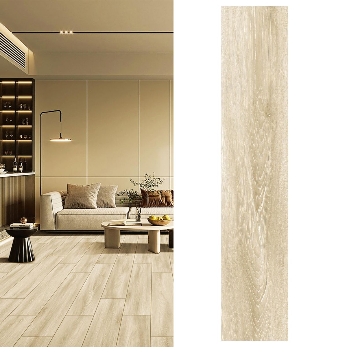 HOLZTEK - Porcelanato 20x100 cm Woody Wash Café 1 m2