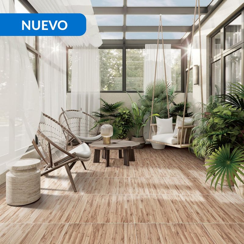 HOLZTEK - Gres Porcelánico 60x60 cm Woody Stick Café 1.44 m2