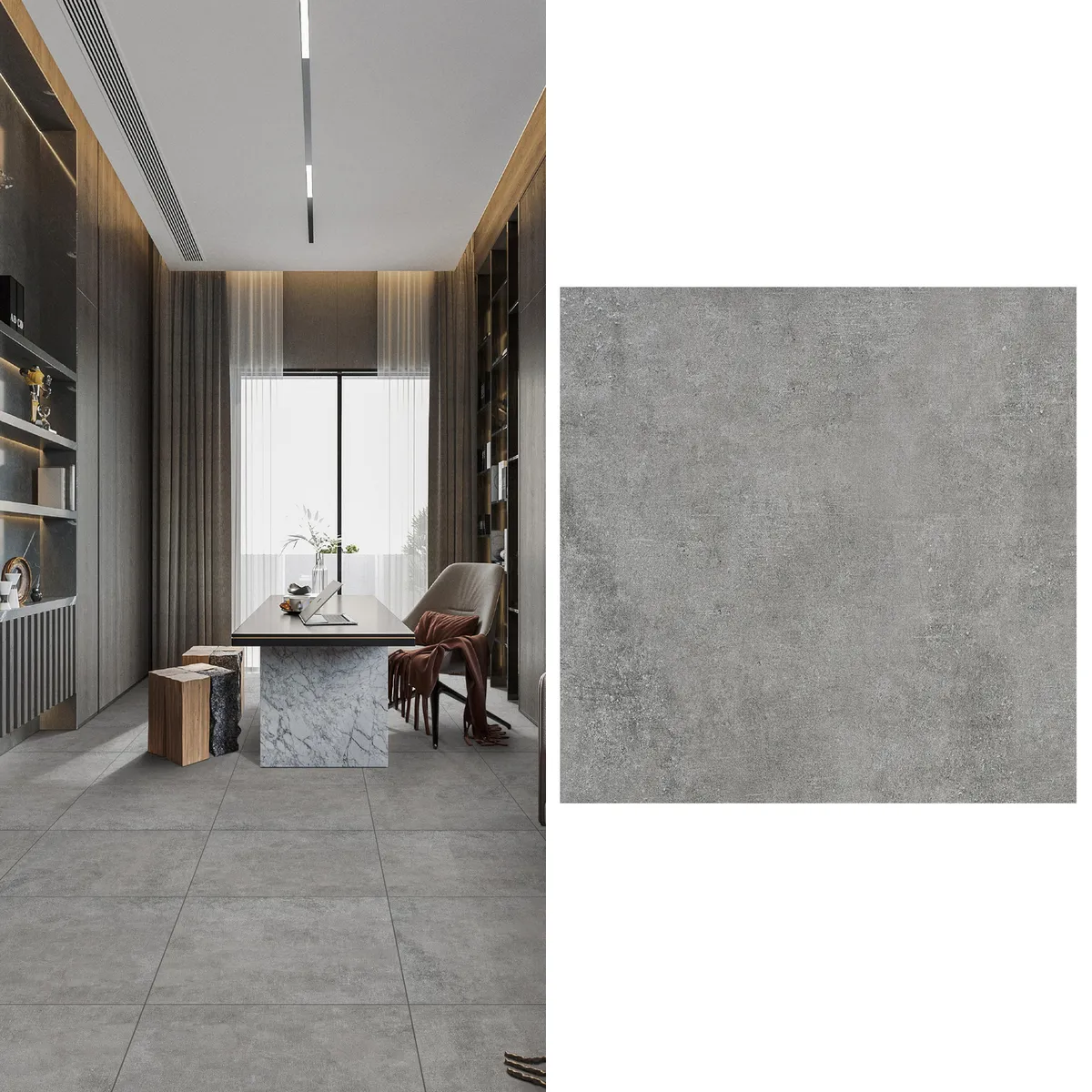 HOLZTEK - Gres Porcelánico 60x60 cm Rust Greige Greige 1.44 m2