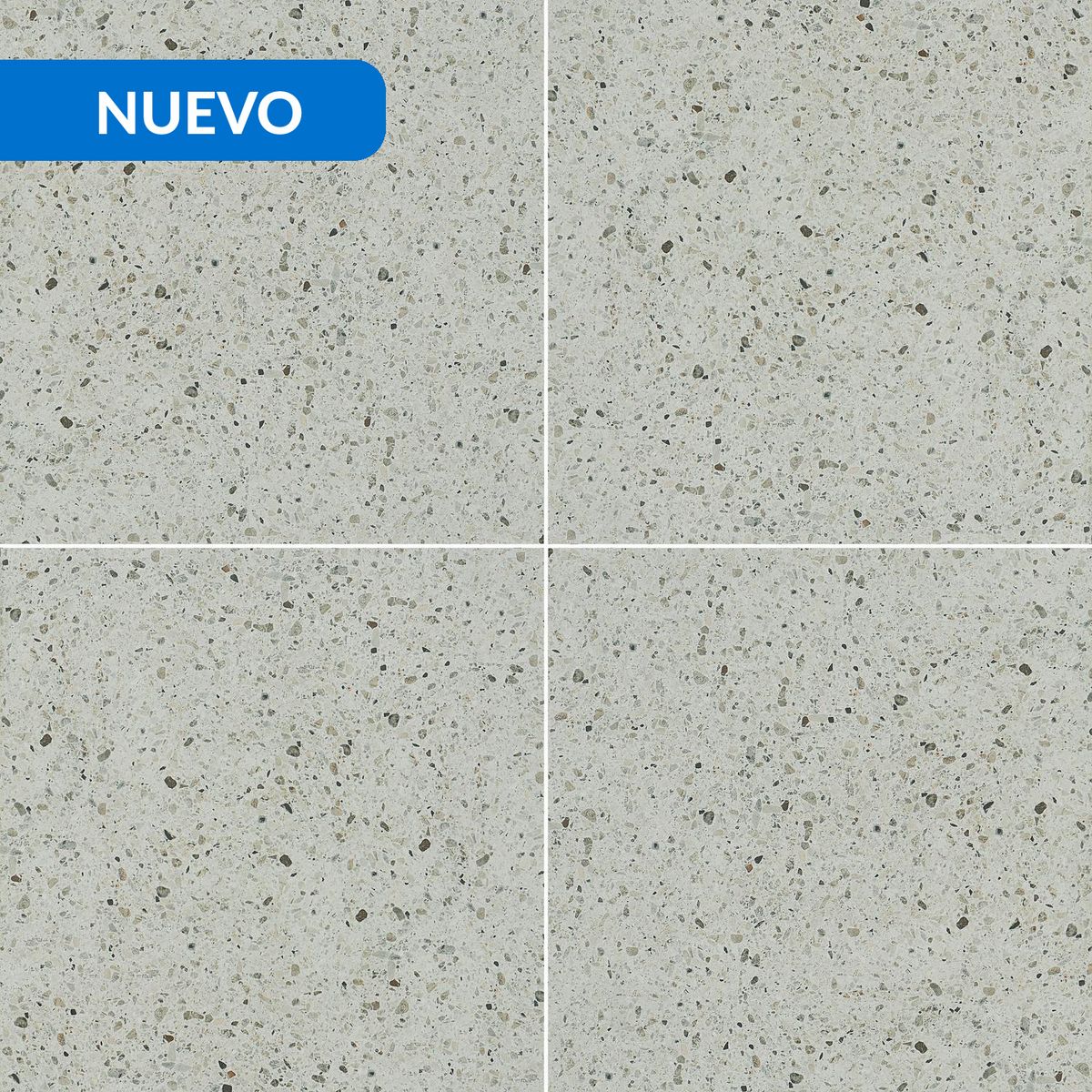 HOLZTEK - Gres Porcelánico 60x60 cm Terrazo Bw Blanco/Negro 1.44 m2