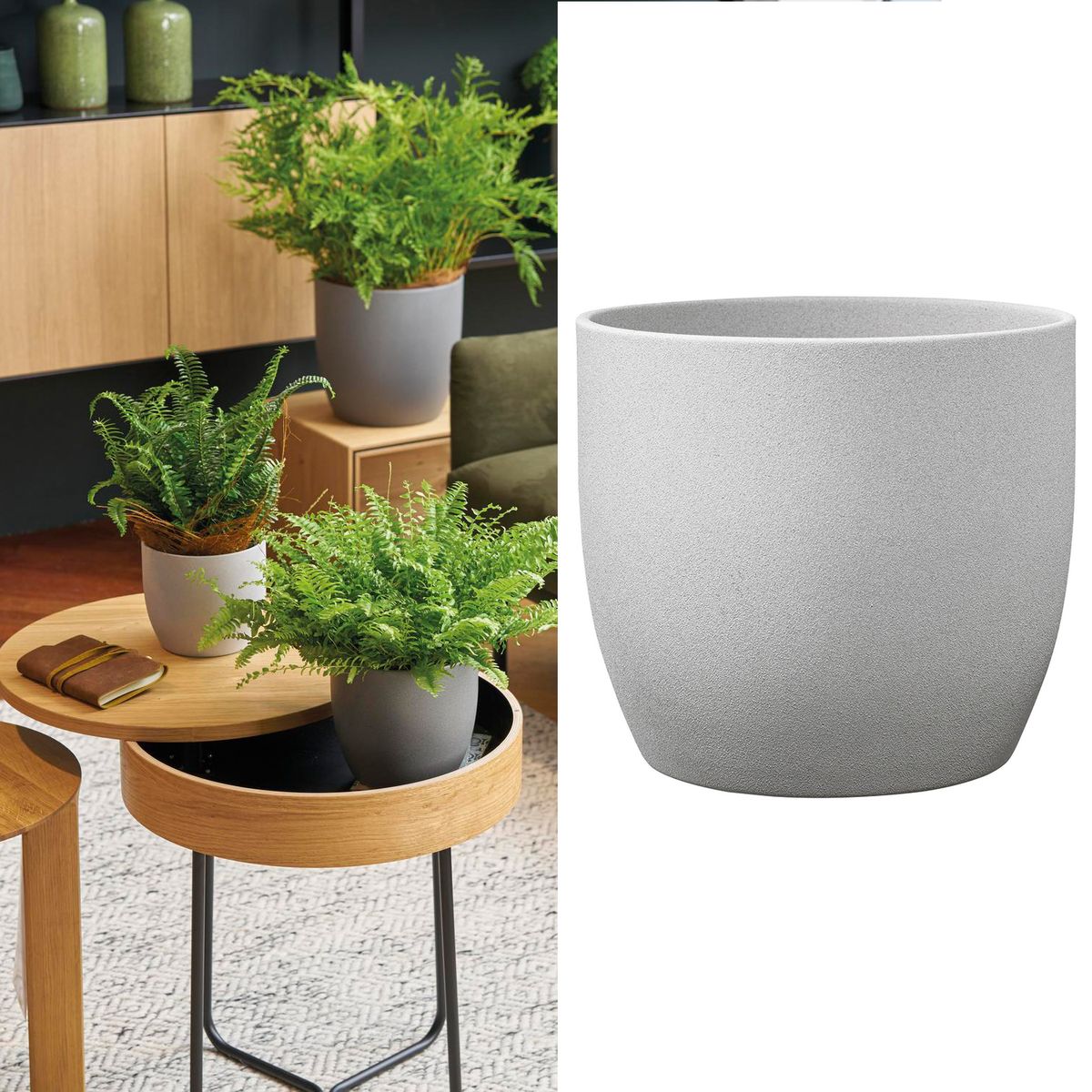 SK - Macetero Basel de Cerámica 24x23 cm Gris