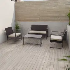 JUST HOME COLLECTION - Juego de Terraza Comedor 4 Personas Mendoza