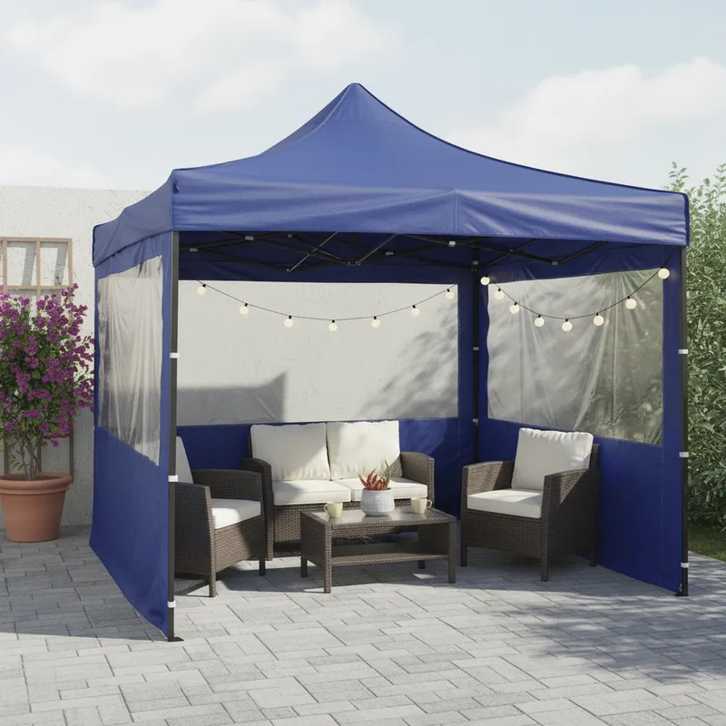 JUST HOME COLLECTION - Toldo Plegable con Paredes 3x3 metros Azul