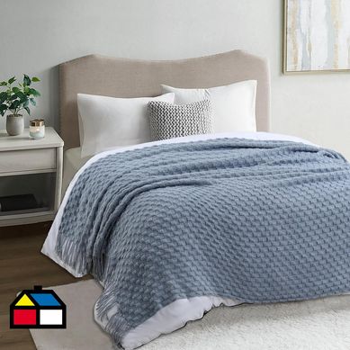 Manta boho 130x160 cm azul