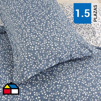 Funda plumn nordic 1,5 plazas azul