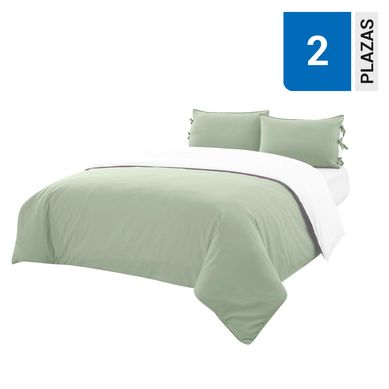 Funda plumon polylin gris/na 2 plazas