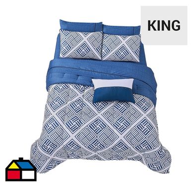 Combo plumn + cojn ind azul king