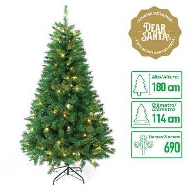 rbol de navidad 690 ramas con luces 180 cm