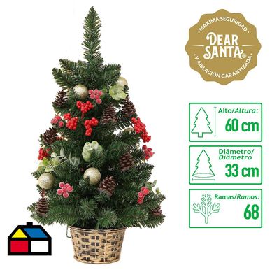 rbol de navidad 68 tips 20 luces 60 cm