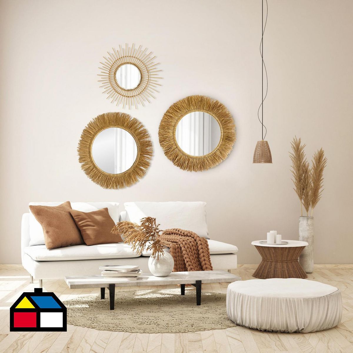 HOMY - Set 3 espejos Boho